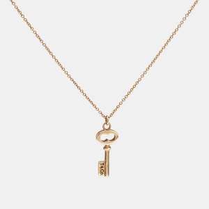 Tiffany & Co. Mini Oval Key 18K Rose Gold  Necklace