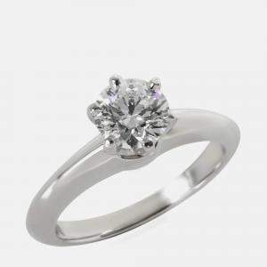 Pre Owned Tiffany & Co. 0.69 ct Round Brilliant Diamond Tiffany Setting Engagement Ring EU 47.5