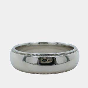 Pre Owned Tiffany & Co. Milgrain Platinum Band Ring EU 60