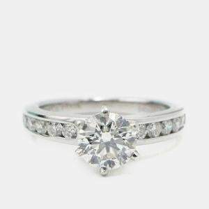 Pre Owned Tiffany & Co. Channel Set Platinum  1.03 Ct Diamond Engagement Ring EU 49