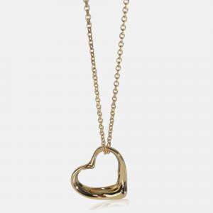 Pre Owned Tiffany & Co. Elsa Peretti Open Heart 18K Yellow Gold Pendant Necklace