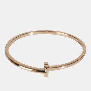 Pre Owned Tiffany & Co. Tiffany T 18K Rose Gold Narrow Bracelet