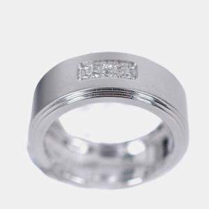 Pre Owned Tiffany & Co. White Gold Diamond Wedding Band Ring EU 52