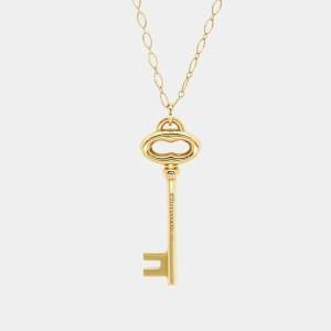 مملوكة مسبقًا Tiffany & Co. Oval Key 18k Yellow Gold Necklace