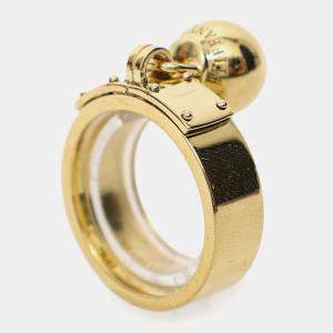 مملوكة مسبقًا Tiffany & Co. Hardwear Ball Dangle 18K Yellow Gold Band Ring EU 54