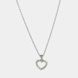 Pre Owned Tiffany & Co. Platinum and Diamond Heart Pendant Necklace