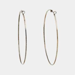 مملوكة مسبقًا Tiffany & Co. Elsa Peretti Diamond Sterling Silver Hoop Earrings