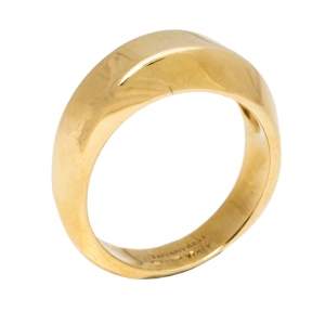 Pre Owned Tiffany & Co. Textured 18K Yellow Gold Band Ring Size 49
