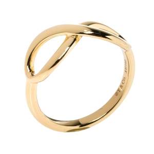 Pre Owned Tiffany & Co. Infinity 18K Yellow Gold Ring Size 50
