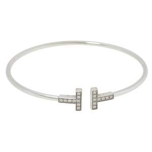 Pre Owned Tiffany & Co. T Wire Diamond 18K White Gold Bracelet