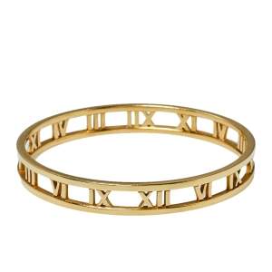 Pre Owned Tiffany & Co. Atlas 18K Yellow Gold Narrow Bangle Bracelet