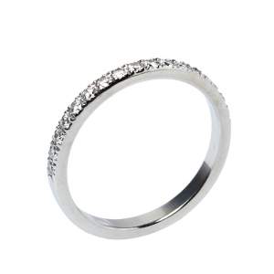Pre Owned Tiffany & Co. Soleste Diamond Platinum Half Eternity Wedding Band Ring Size 54
