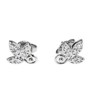 Pre Owned Tiffany & Co. Paloma Picasso® Olive Leaf Diamond 18K White Gold Stud Earrings