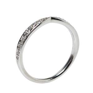 Pre Owned Tiffany & Co. Diamond Platinum Harmony Band Ring Size 54