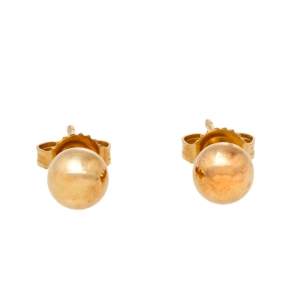 Pre Owned Tiffany & Co. Tiffany HardWear 18K Yellow Gold Mini Ball Stud Earrings 