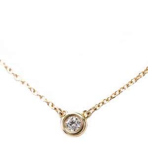Pre Owned Tiffany & Co. 18K Rose Gold Gold Else Peretti Diamond By The Yard Pendant Necklace