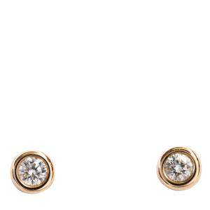 Pre Owned Tiffany & Co. Else Peretti Diamond By The Yard 18K Rose Gold Diamond Earrings