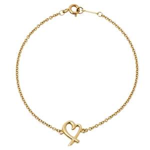 Pre Owned Tiffany & Co. 18K Yellow Gold Paloma Picasso Loving Heart Bracelet S