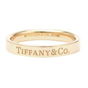 Pre Owned Tiffany & Co. 18K Rose Gold Flat Band Ring Size EU 52