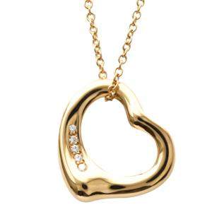 Tiffany & Co. Open Heart 18K Rose Gold Diamond Necklace 
