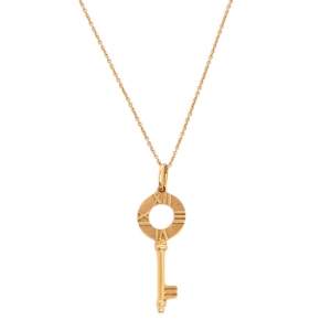 Pre Owned Tiffany & Co. Atlas Key 18K Rose Gold Pendant Necklace