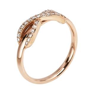 Pre Owned Tiffany & Co. Infinity Diamond 18k Rose Gold Ring 53