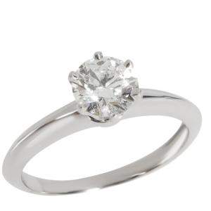 Pre Owned Tiffany & Co. Solitaire Engagement Platinum Diamond Ring EU 52