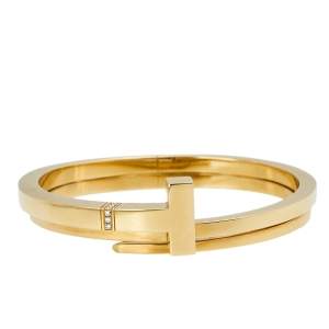 Tiffany & Co. Square Wrap Diamond 18K Yellow Gold Cuff Bracelet