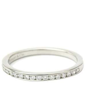 Pre Owned Tiffany & Co. Half Eternity Wedding Band Platinum Diamond Ring EU 52
