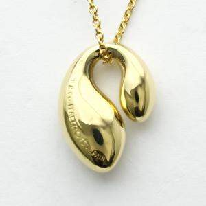Pre Owned Tiffany & Co. Double Teardrop 18K Yellow Gold Necklace