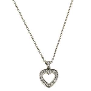 Tiffany & Co. Diamond Heart Platinum Pendant Necklace 