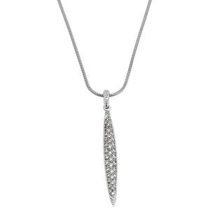 Pre Owned Tiffany & Co. Diamond Feather 18K White Gold Pendant Necklace