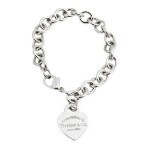 Pre Owned Tiffany & Co. Return to Tiffany Sterling Silver Heart Tag Bracelet