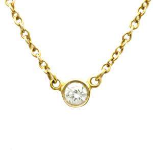 Pre Owned Tiffany & Co. Elsa Peretti Pearl By The Yard 18K Yellow Gold Diamond Necklace
