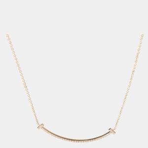Pre Owned Tiffany & Co. T Smile 18K Yellow Gold Diamond Necklace
