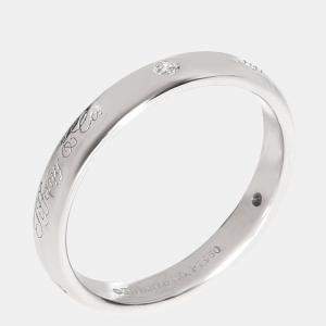 Pre Owned Tiffany & Co. Notes Band Platinum Diamond Ring EU 52.5