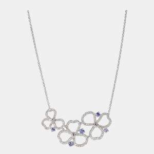 Tiffany & Co. Paper Flowers Platinum Diamond Tanzanite Necklace