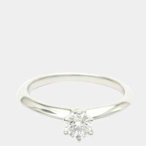 Pre Owned Tiffany & Co. Solitaire Wedding Platinum Diamond Ring EU 52