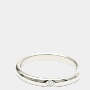 Pre Owned Tiffany & Co. Elsa Peretti Band Platinum Diamond Ring EU 52