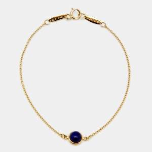 Pre Owned Tiffany & Co. Color by the Yard Lapis Lazuli 18k Yellow Gold Bracelet