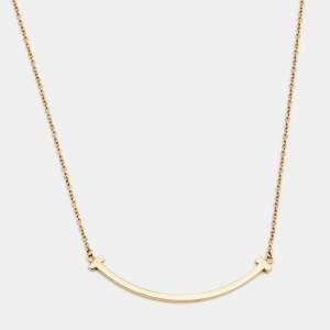 Tiffany & Co. Tiffany T Smile 18K Yellow Gold Small Pendant Necklace