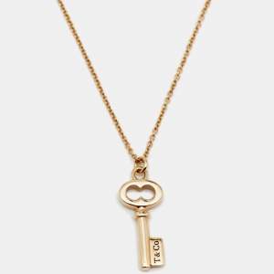 Tiffany & Co. Tiffany Keys 18K Rose Gold Mini Key Pendant Necklace