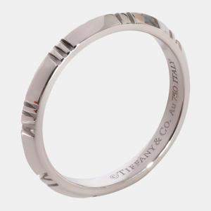 Pre Owned Tiffany & Co. Atlas X Closed Narrow Ring in 18k White Gold
