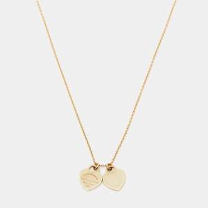 Tiffany & Co. Return to Tiffany Double Heart Tag 18K Yellow Gold Pendant Necklace