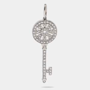 Tiffany & Co. Mini Keys Petals Key Diamond Platinum Pendant