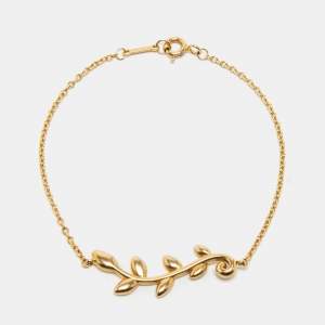 Pre Owned Tiffany & Co. Paloma Picasso Olive Leaf Vine 18k Yellow Gold Bracelet