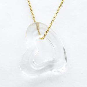 Pre Owned Tiffany & Co. Heart Lock 18K Yellow Gold Crystal Necklace