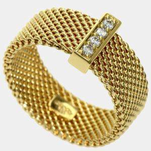 Pre Owned Tiffany & Co. Somerset 18K Yellow Gold Diamond Ring EU 50.5