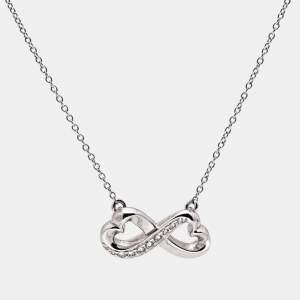 Tiffany & Co. Paloma Picasso Infinity Heart Diamond 18k White Gold Chain Necklace