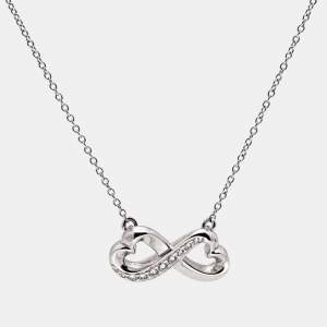 Pre Owned Tiffany & Co. Paloma Picasso Infinity Heart Diamond 18k White Gold Chain Necklace